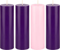 Mega Candles Unscented Christmas Advent Round Pillar Candle 4 ct 2" x 6"