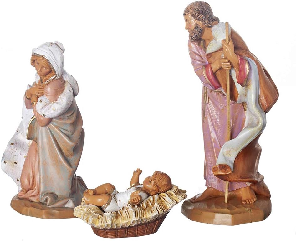 fontanini, nativity figure, 3 pc holy family set, side view