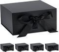 OEMVALATY Black Gift Box,8x8x4 Inches Gift Boxes with Lids for Presents with Magnetic Closure and Ribbon for Wedding,Storage,Birthday(5-Pack)