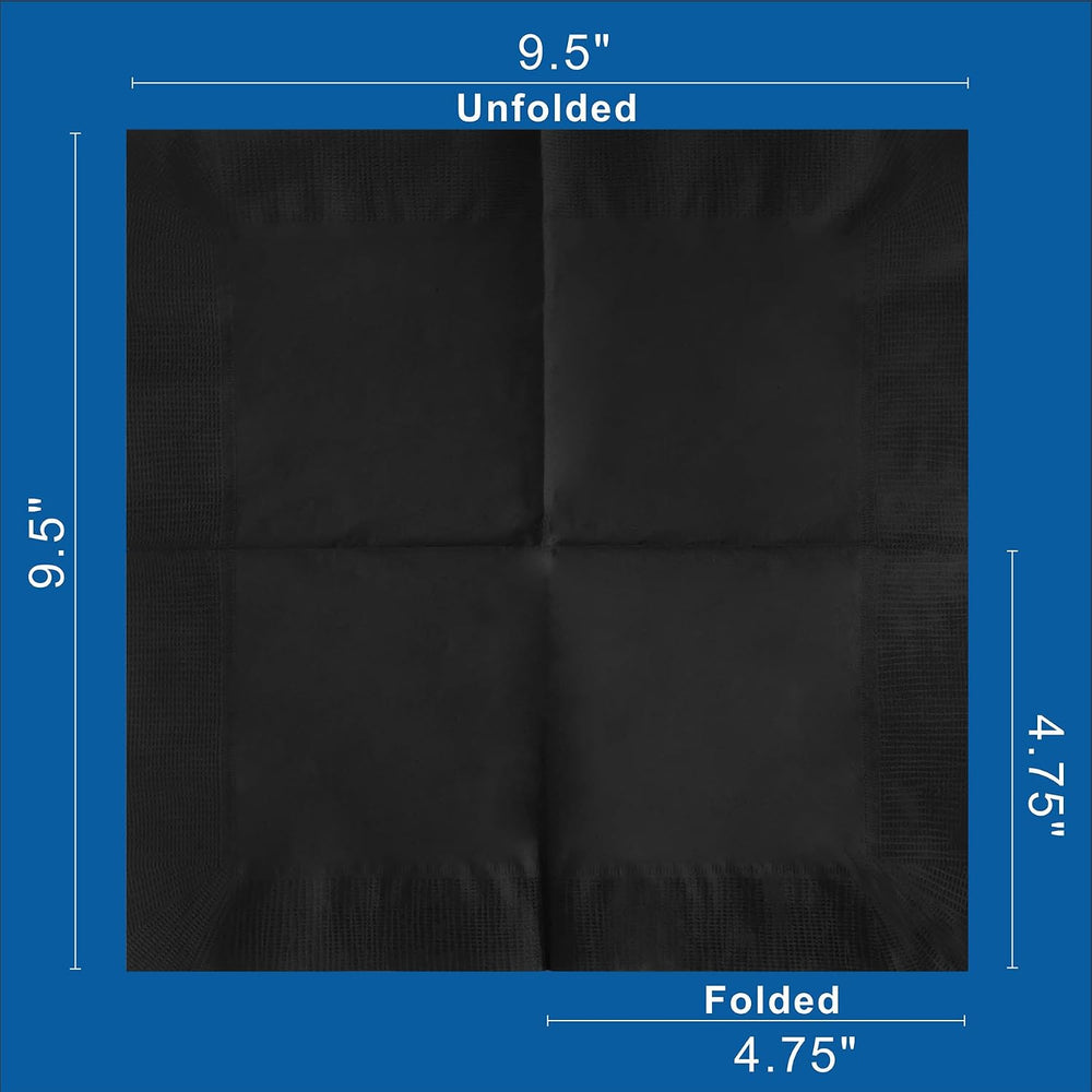800 Count Black Cocktail Napkins, 4.75x4.75 Inch 2-Ply FSC-Certified Napkins,...
