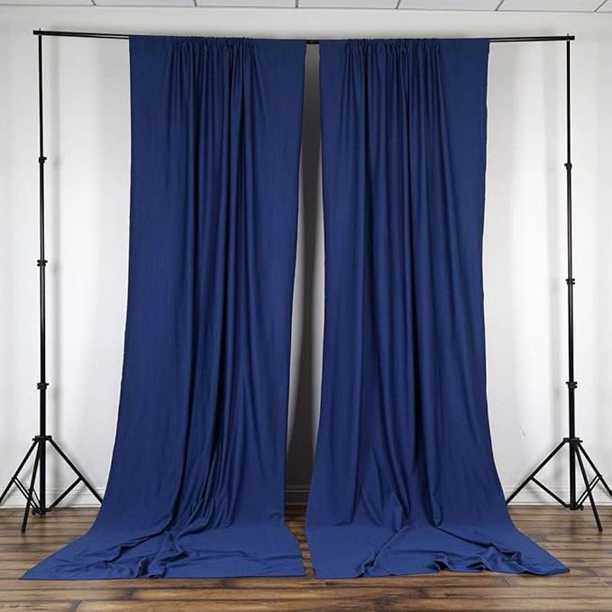 AK TRADING CO. 10 feet x 8 feet IFR Polyester Backdrop Drapes Curtains Panels with Rod Pockets - Wedding Ceremony Party Home Window Decorations - Navy Blue