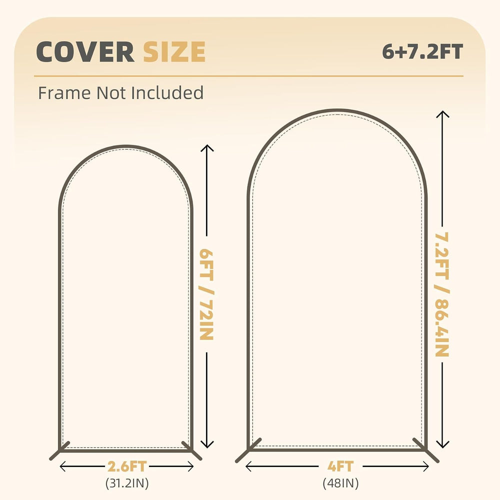 Gold Black Sequin Arch Backdrop Cover 2Set 6 7.2FT, Double-Sided Reversible G...