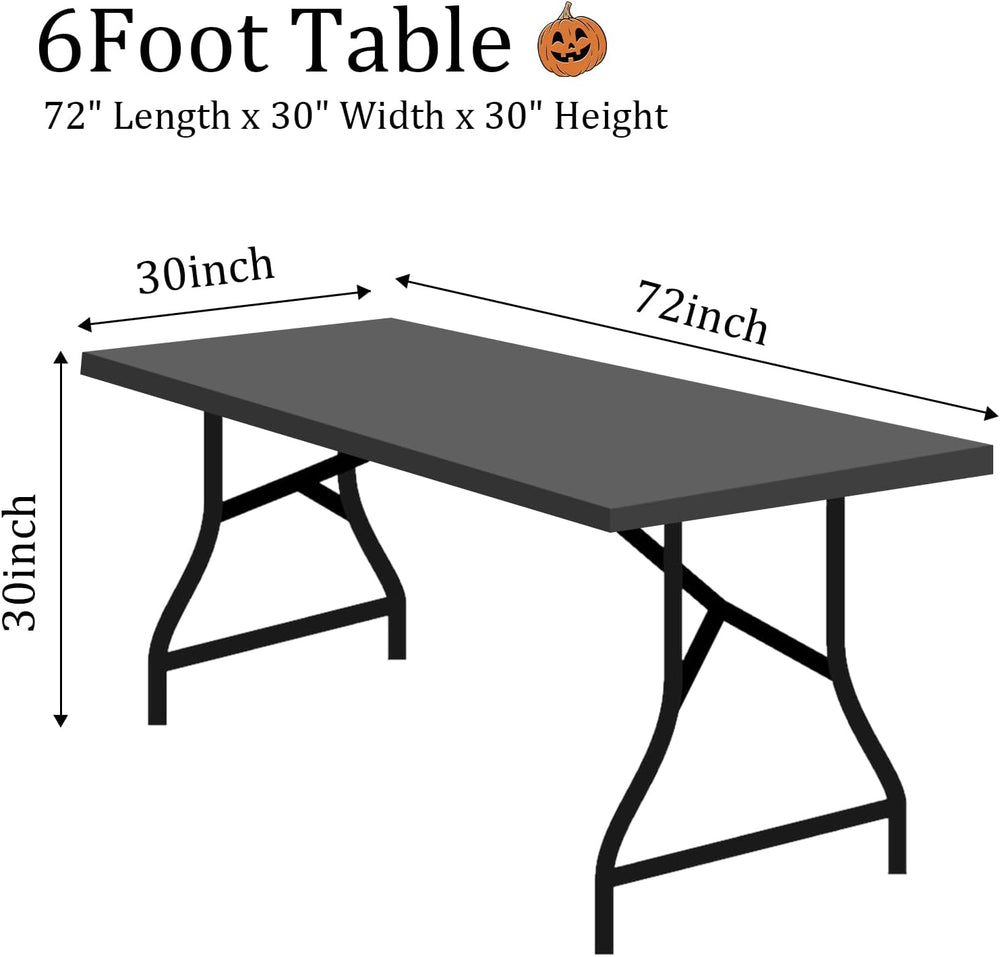 Mindsoft 2 Pack 6ft Rectangular Spandex Tablecloth, Pumpkin Ghost Printed