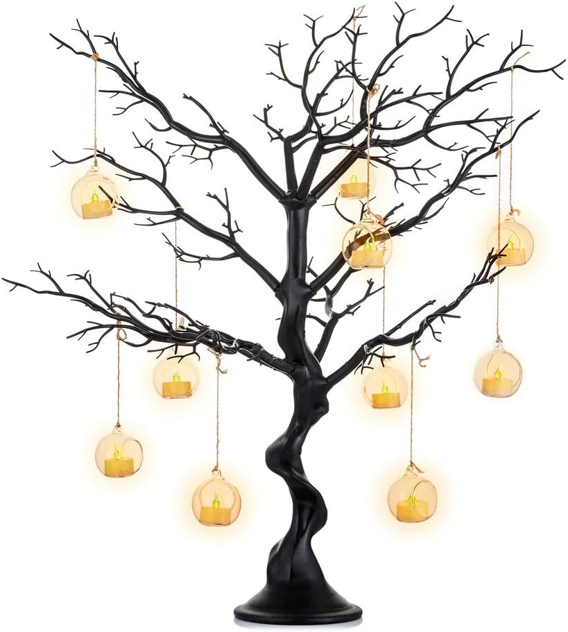Sziqiqi Black Artificial Tree for Table Centerpiece, Faux Tree for Wedding