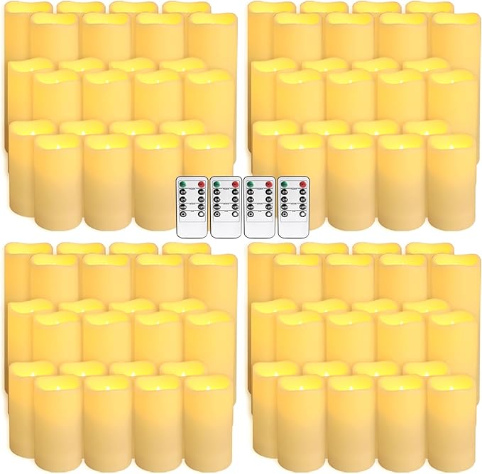 96-Pack LED Flameless Candles with Remote Control - Perfect for Home, Parties, and Special Occasions - Create a Magical Ambiance Effortlessly(Three Sizes)