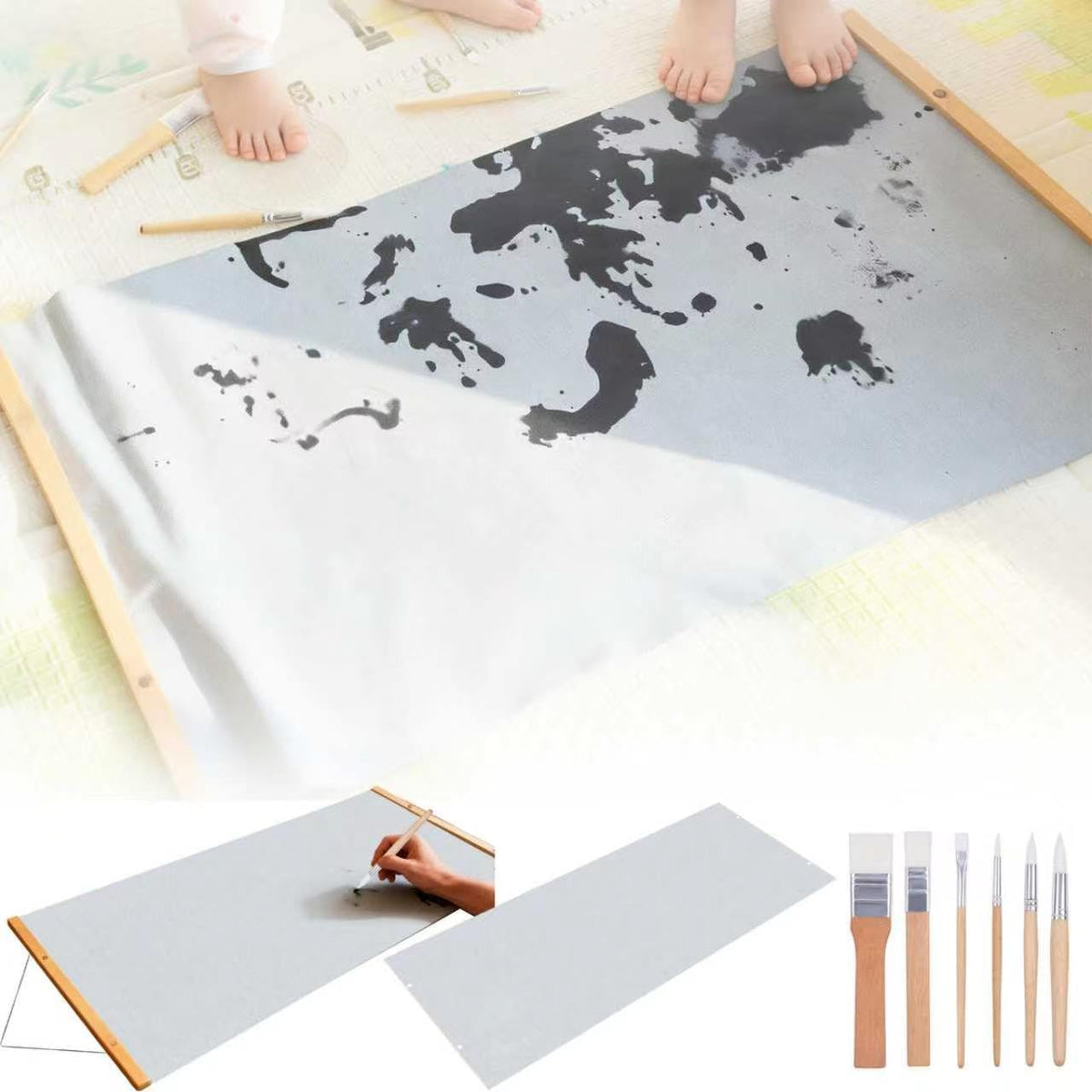 Magic Canvas Paint with Water,Includes 2 Interchangeable Canvas Restore to Original State After Drying, Reusable,No Need to Worry About Paint Splattering During the Painting Process.(19.68 * 47.24in)