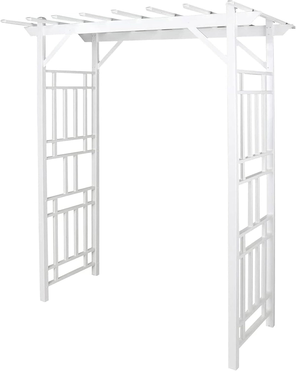 Dura-Trel Wellington Arbor 72" x 85" Outdoor Garden Trellis, White
