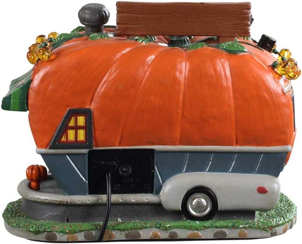 lemax pick me pumpkin wagon, battery operated (4.5v), side view