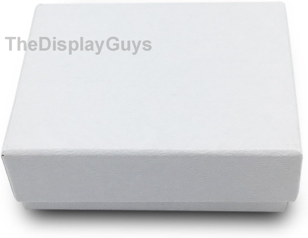 TheDisplayGuys 100 Cardboard Jewelry Gift Boxes with Inserts - White Swirl