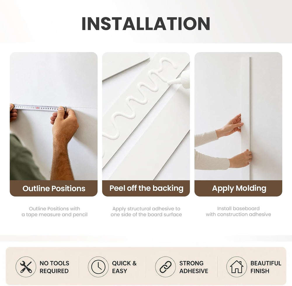 Board and Batten Wall Panel Kit, Paintable Wainscoting Panels