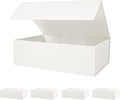 RayofSun Cream Geometry Pattern Gift Boxes with Magnetic Lids 13.8x9x4.3inch,Large Bridesmaid Proposal Boxes, Rectangle Decorative Storage Box for Wedding Birthday Mother's Day Presents,5 Pack