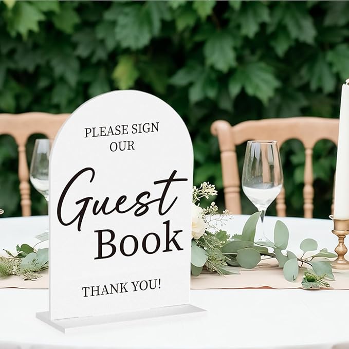 Wedding Guest Book Sign, Photo Guest Book Sign Desk Decor, Wedding Engagement Bridal Shower Reception Party Table Desk Acrylic Decor