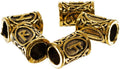Metal Celtic Viking Rune Tube Beads – for Creating Bracelets, Necklaces, or Other Jewelry and Accessories (Antique Gold, 50 Pack)