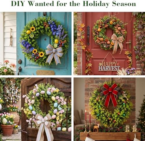 24" Artificial Eucalyptus Wreaths for Front Door Green Wreath All Seasons