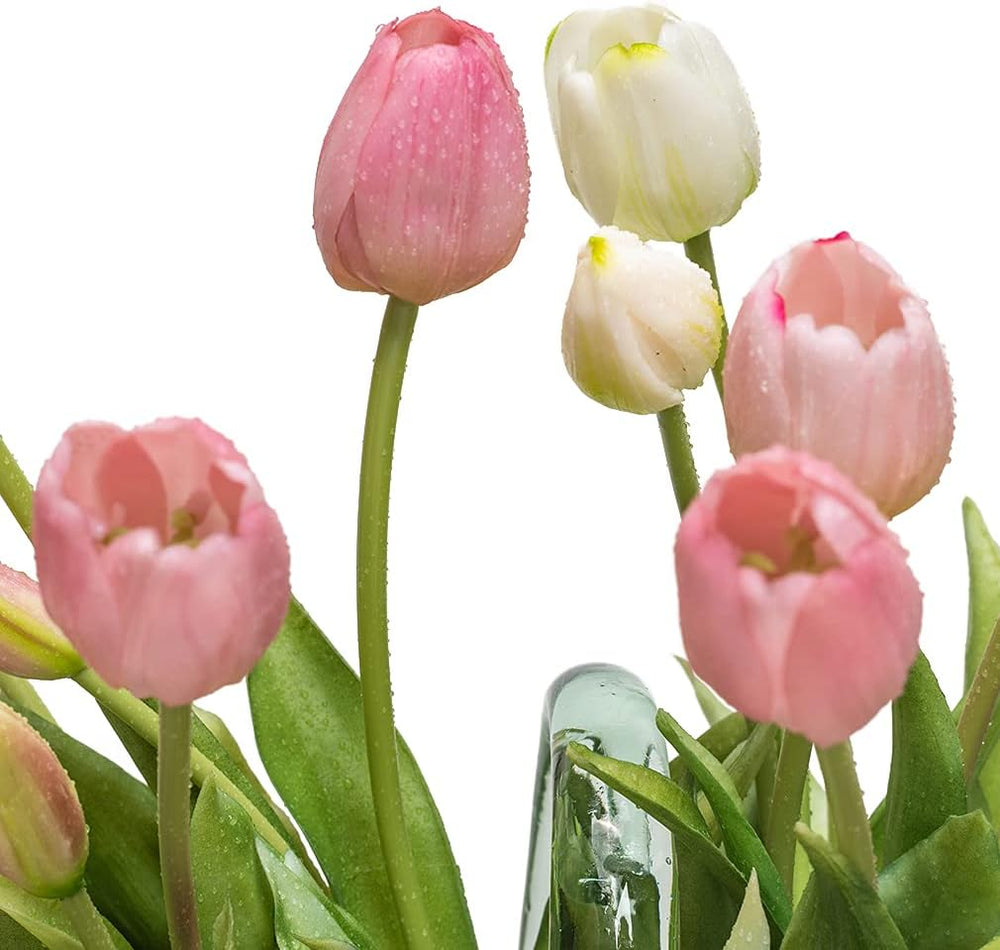 40Pcs Artificial Tulips Flowers, Soft Touch Realistic Latex Tulips Bouquet fo...
