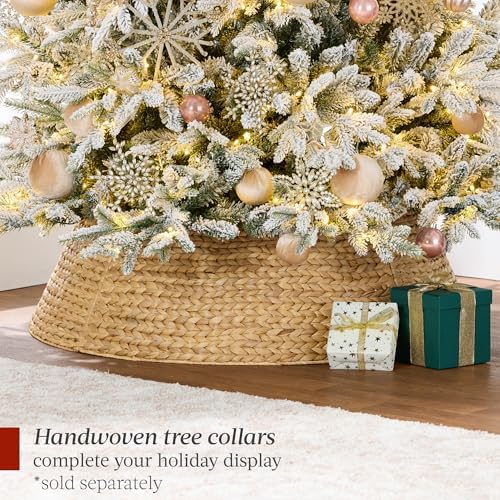 Best Choice Products Full Flocked Aspen Christmas Tree, 12ft Pre-lit Realistic Noble Fir w/ 1,800 Glowing LED Lights, 2-in-1 White & Multicolor
