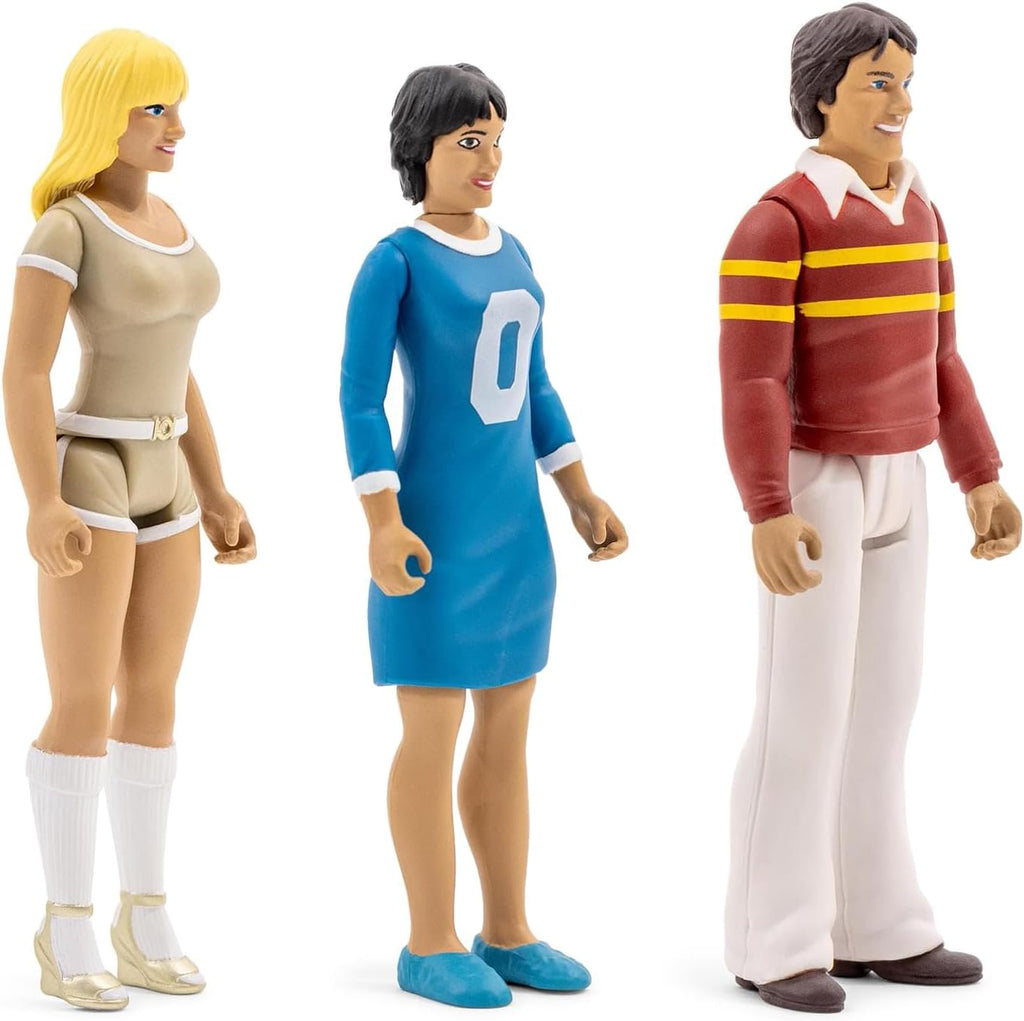 three's company 3.75-inch retro action figures | set, side view