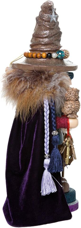 Kurt Adler Hollywood Wizard Nutcracker with Owl, 15"