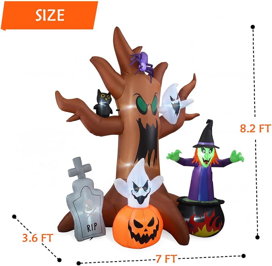 8 FT Halloween Inflatable Spooky Tree Yard Decoration