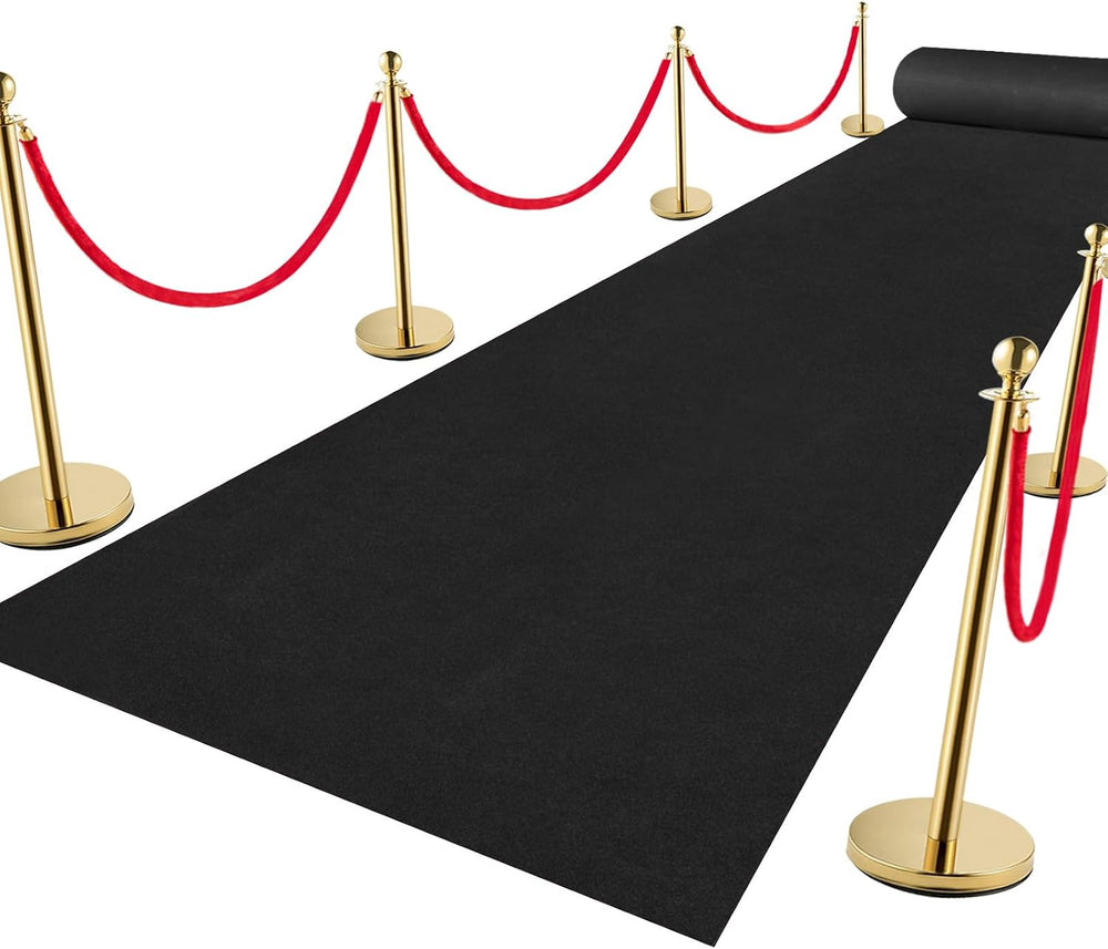 VOK Black Aisle Runner Carpet Rugs for Partys & Events, Premium 160 GSM F...
