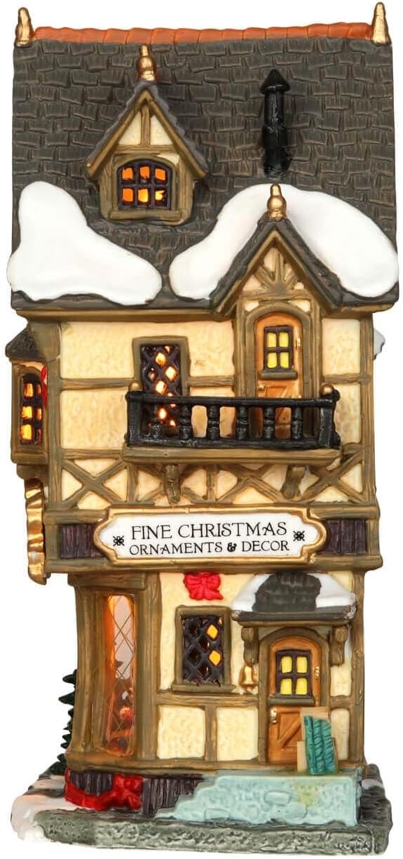 lemax christmas village tannenbaum christmas shoppe battery operated shown in use