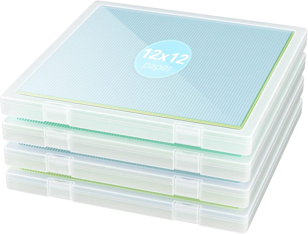 Denkee 12 x 12 Paper Storage, 4 Pack Scrapbook Paper Organizer Storage, Craft...