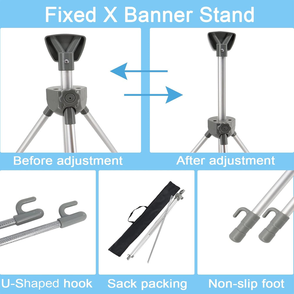 2 Pack X Frame Banner Stand Fits Any Banner Adjustable Size 23"X63"...