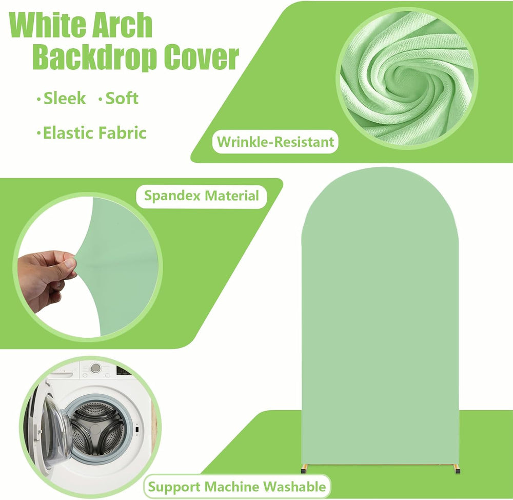 7.2FT Arch Backdrop Stand and Green Cover Set,Balloon Arch Stand