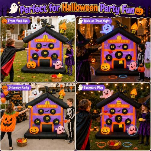 4.8 FT Halloween Inflatables Outdoor Haunted House Toss Game Yard Decor