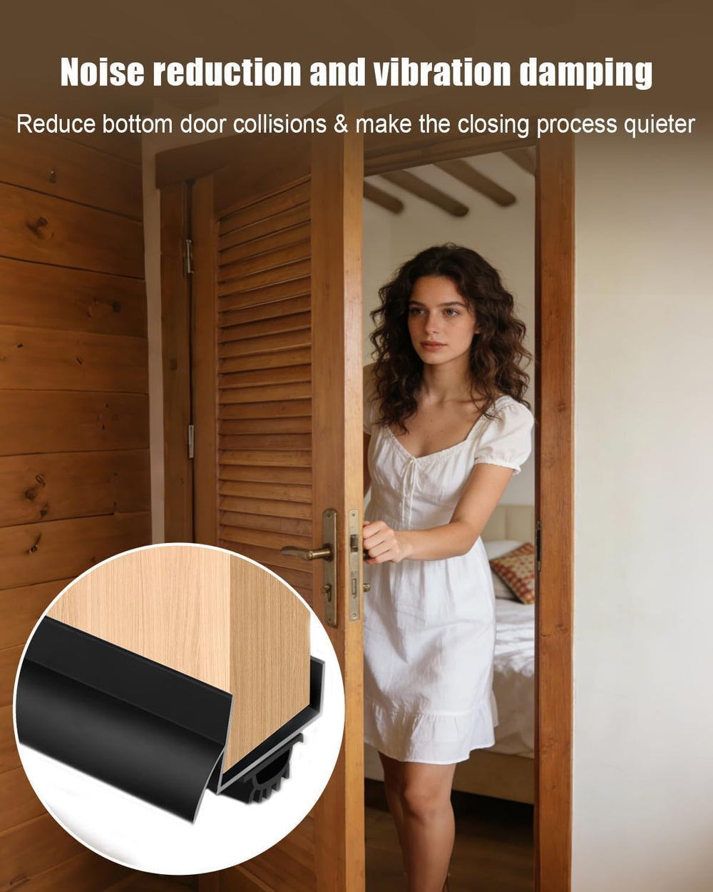 1 Pcs 1-3/4" x 36" U Shaped Aluminum Door Bottom Sweep, Black