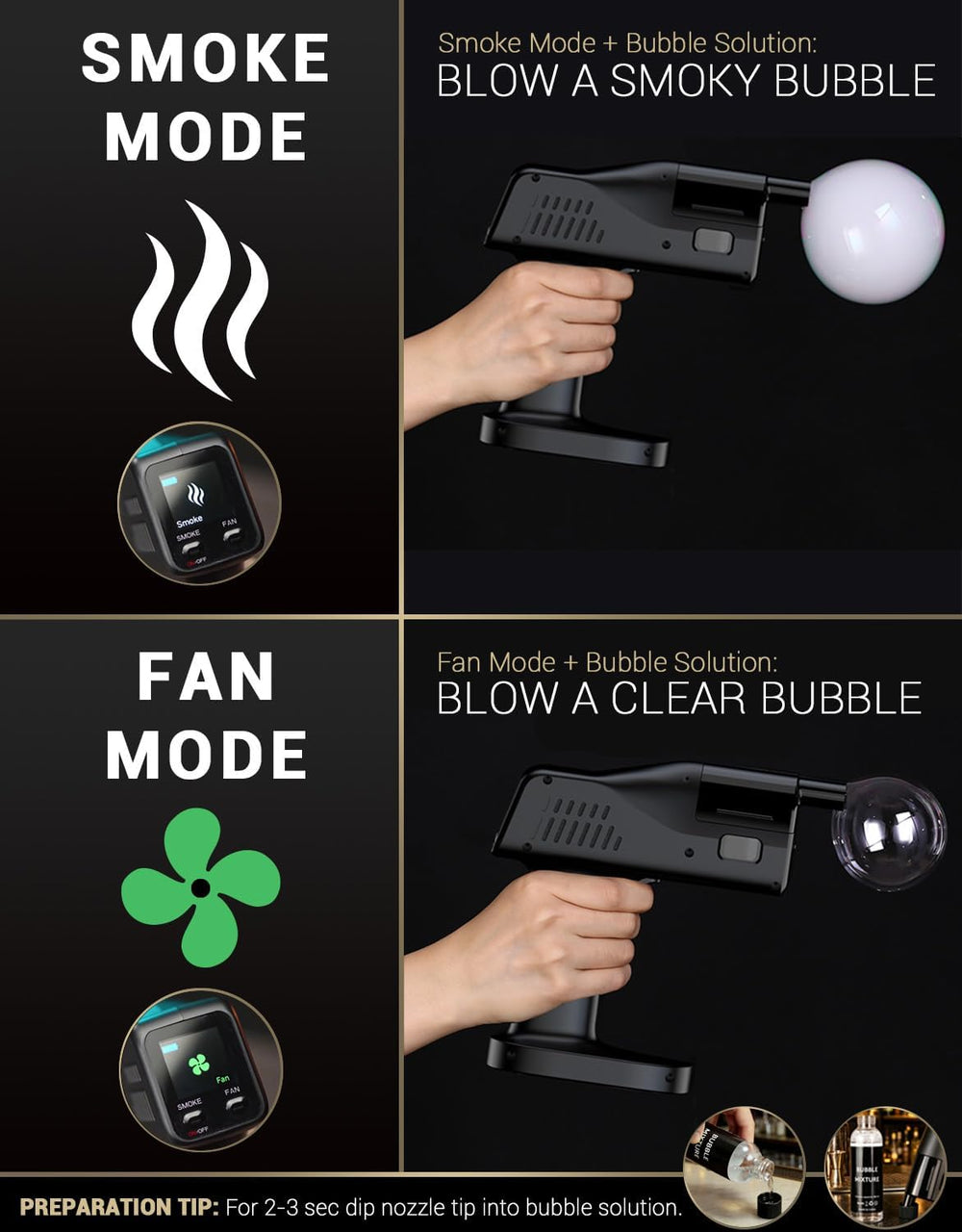 Cocktail Bubble Smoke Gun for Drinks - Creates Aromatic Smoke Bubbles
