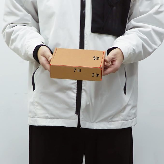 MEBRUDY 7x5x2 Inches Shipping Boxes Pack of 50, Small Corrugated Cardboard Box for Mailing Packing Literature Mailer
