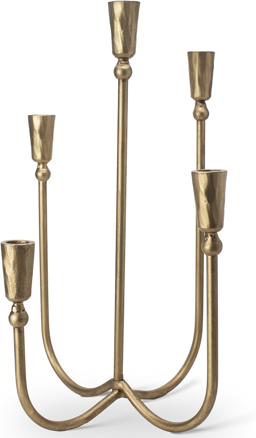 Large Iron Candelabra Centerpieces for Tables, 5 Arm Taper Candle Holders