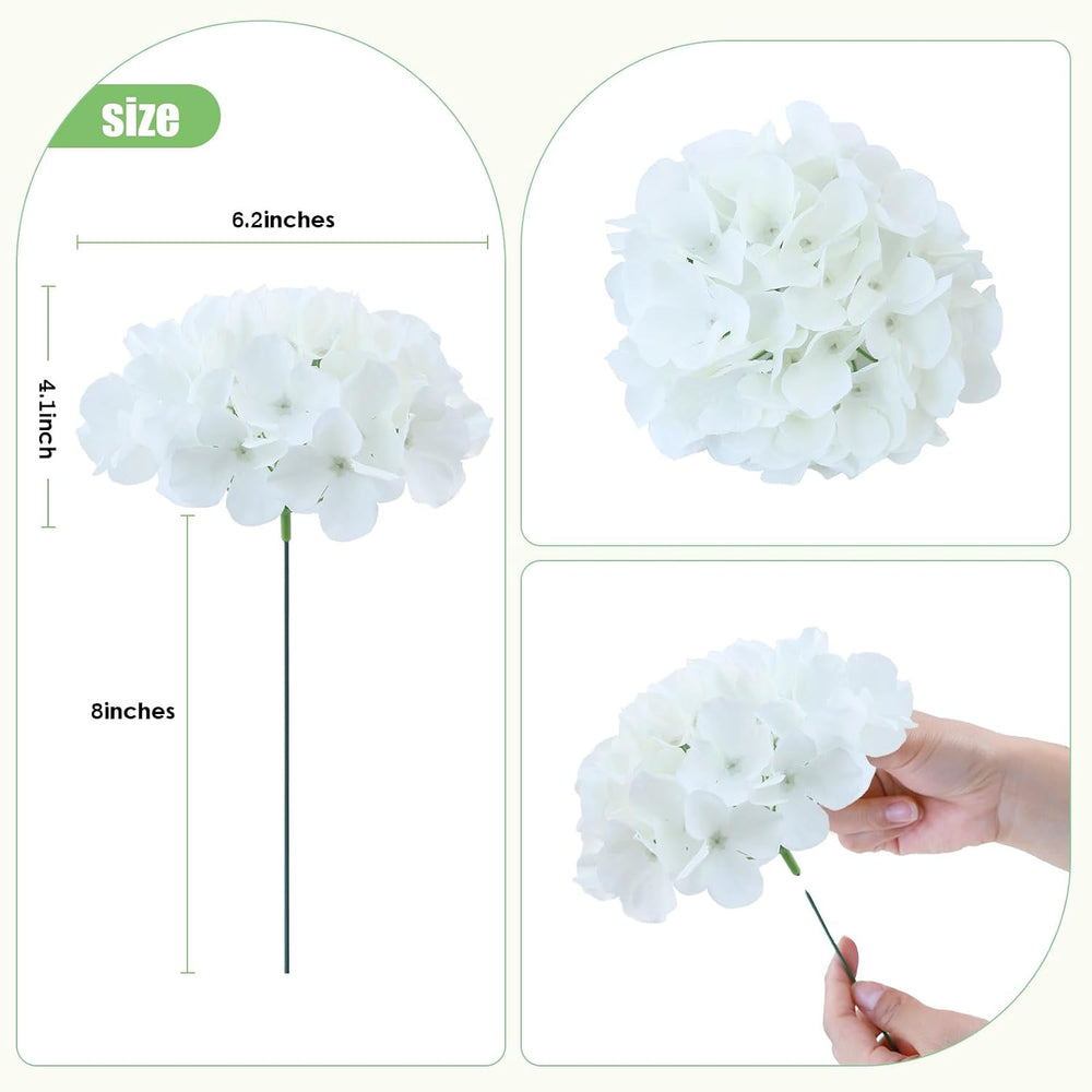 AVIVIHO 105pcs Fake Flowers White Hydrangea Artificial Flowers Bulk