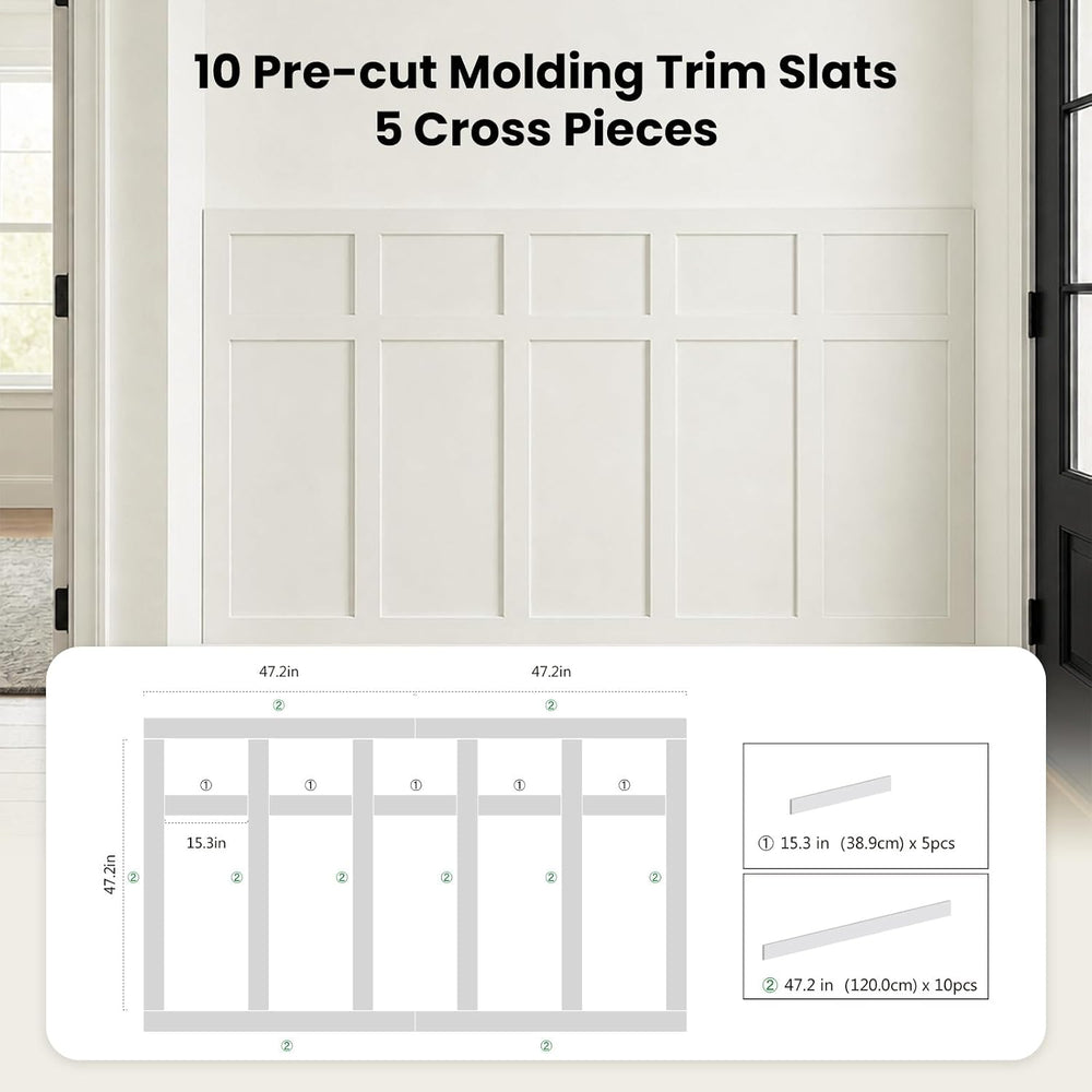Board and Batten Wall Panel Kit, Paintable Wainscoting Panels