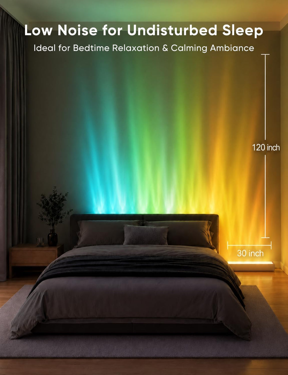 RGBCW Ocean Wave Lights for Room, 15.6 Inch Color Changing Wall Lamp