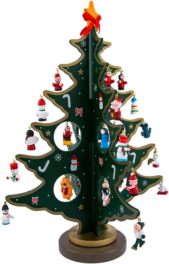 kurt adler advent calendar christmas tree with 24, side view