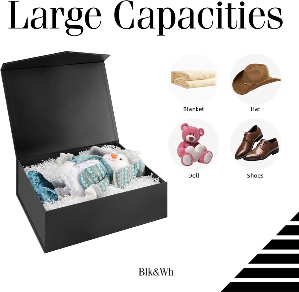 5 Extra Large Gift Box with Lid 19.2x15.8x7 Inches (Matte Black)