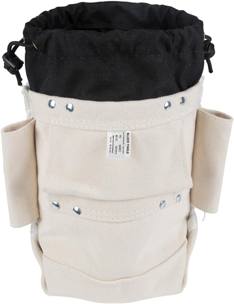Klein Tools 5416TCP Canvas Tool Bag, Top Closing, 3-Pocket, 9 x 5 x 12-Inch