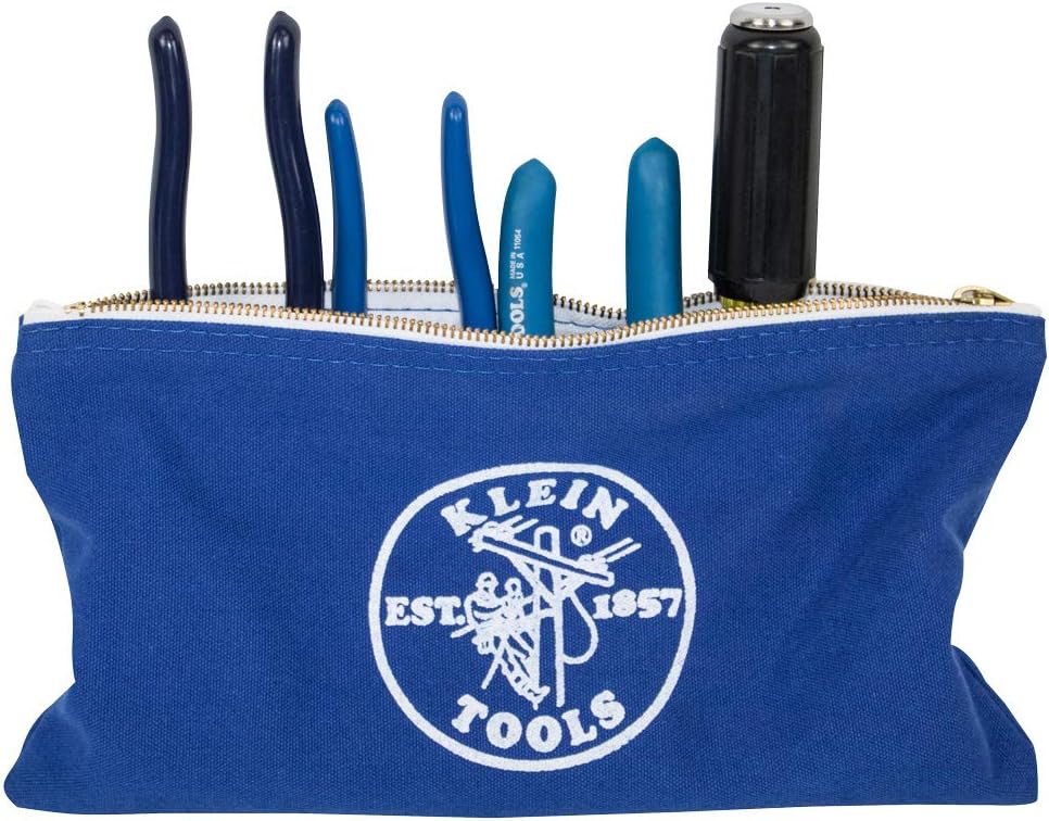 Klein Tools 5140 Canvas Zipper Bag, Tool Pouch, Bank Deposit Utility Bag, 12....