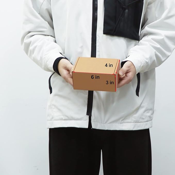 MEBRUDY 6x4x3 Inches Shipping Boxes Pack of 50, Small Corrugated Cardboard Box for Mailing Packing Literature Mailer