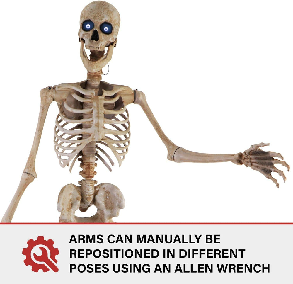 Haunted Hill Farm 8.0-Ft. Motion-Activated Towering Skeleton Animatronic