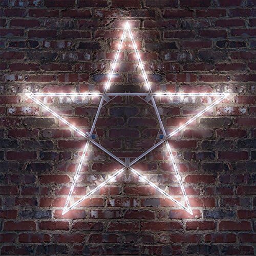 kringle traditions 48-inch lighted cool white christmas star on a desk or shelf