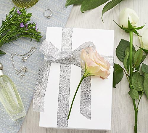 mesha white jewelry gift boxes 8x5.5x1.25 20 pcs, side view