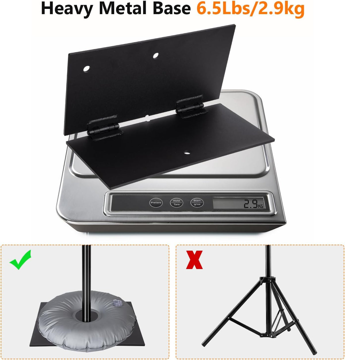 hyj-inc pipe and drape photography backdrop stand kit, side view