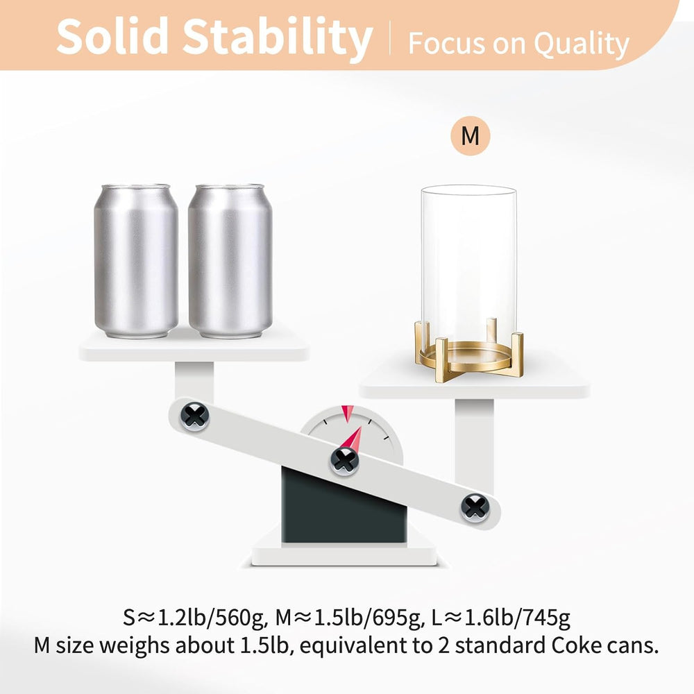 NUPTIO Gold Pillar Candle Holder: Hurricane Glass Candle Stands with Sleeve