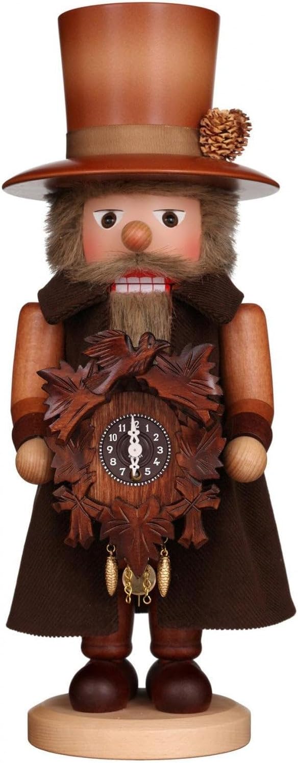 ANGIEHAIE German Christmas Nutcracker Blackforest Clockmaker Natural Colors - 41,5 cm / 16 inch - Christian Ulbricht