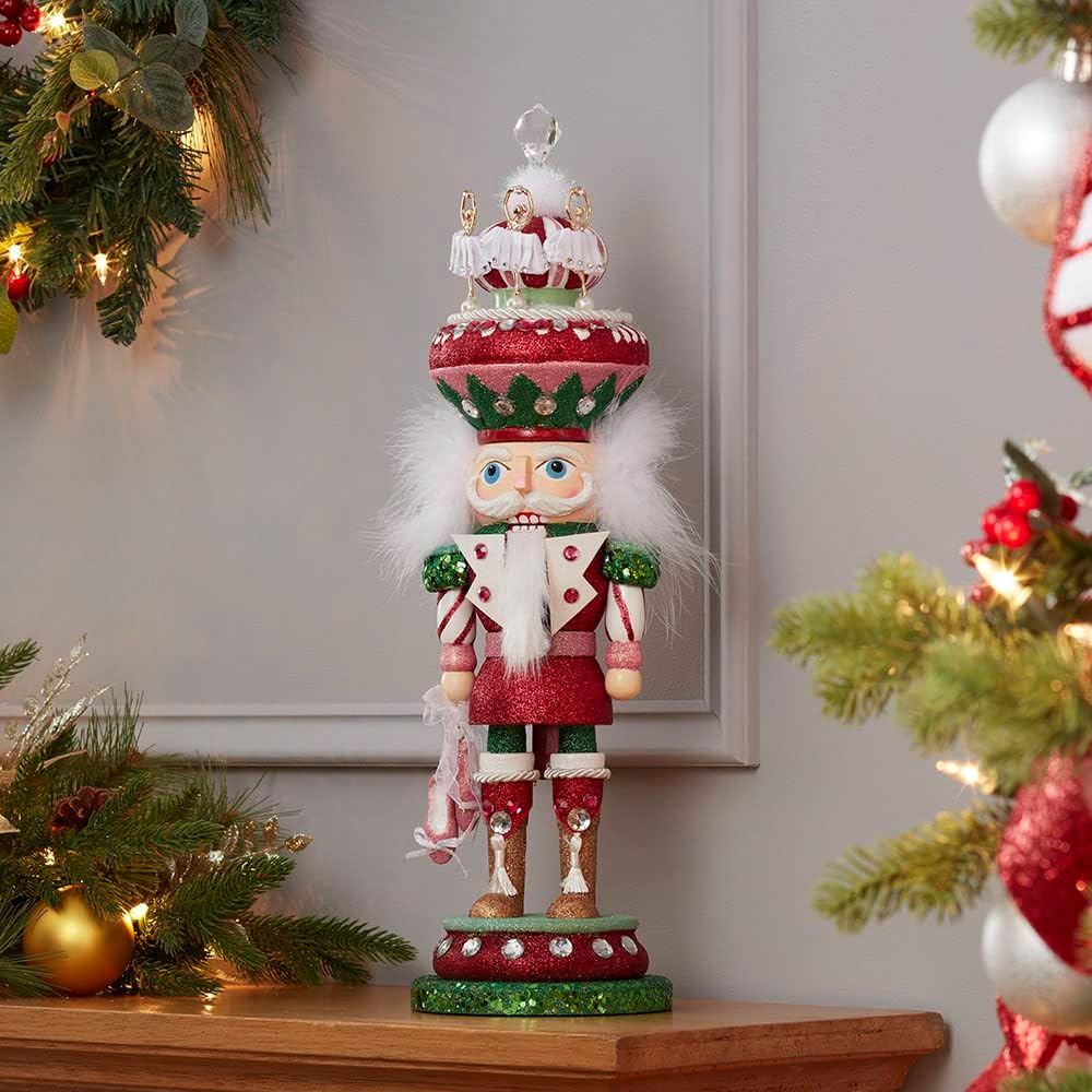 18-inch hollywood pink and green ballet soldier nutcracker on a desk or shelf