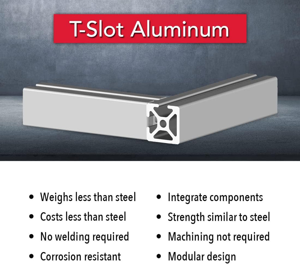8020, 1002, 10 Series 1.0 Inch x 1.0 Inch Bi-Slot Double Channel Aluminum Ext...