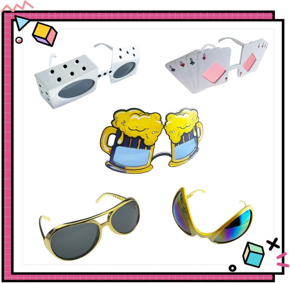 16 Pack Funny Sunglasses Novelty Party Glassses Masks for Adults Cool Shaped ...